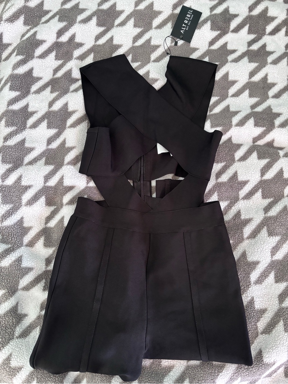 Miss Circle Black Neoprene Bodysuit